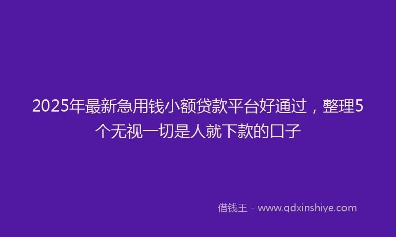 2025年最新急用钱小额贷款平台好通过，整理5个无视一切是人就下款的口子
