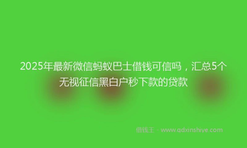 2025年最新微信蚂蚁巴士借钱可信吗，汇总5个无视征信黑白户秒下款的贷款