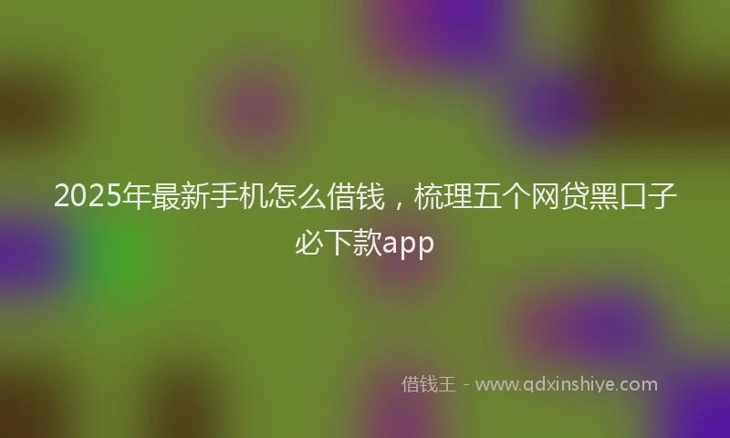 2025年最新手机怎么借钱，梳理五个网贷黑口子必下款app