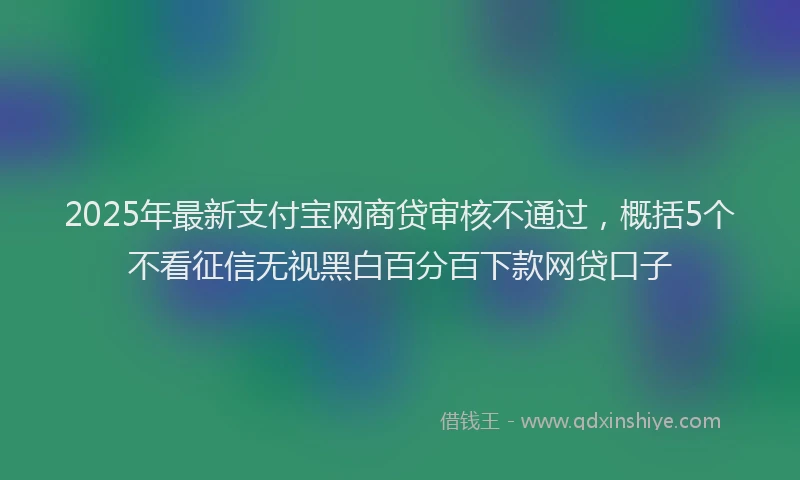 2025年最新支付宝网商贷审核不通过，概括5个不看征信无视黑白百分百下款网贷口子