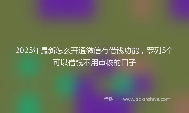 2025年最新怎么开通微信有借钱功能，罗列5个可以借钱不用审核的口子