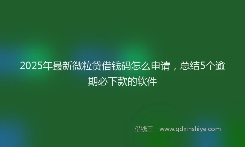 2025年最新微粒贷借钱码怎么申请，总结5个逾期必下款的软件