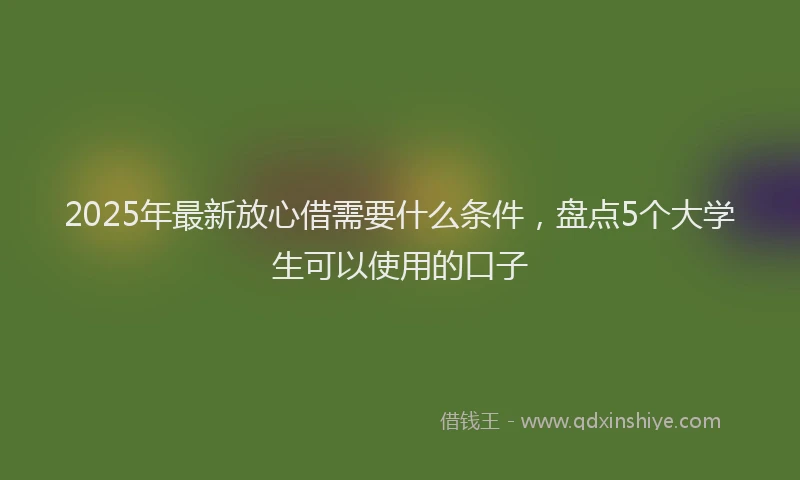 2025年最新放心借需要什么条件，盘点5个大学生可以使用的口子