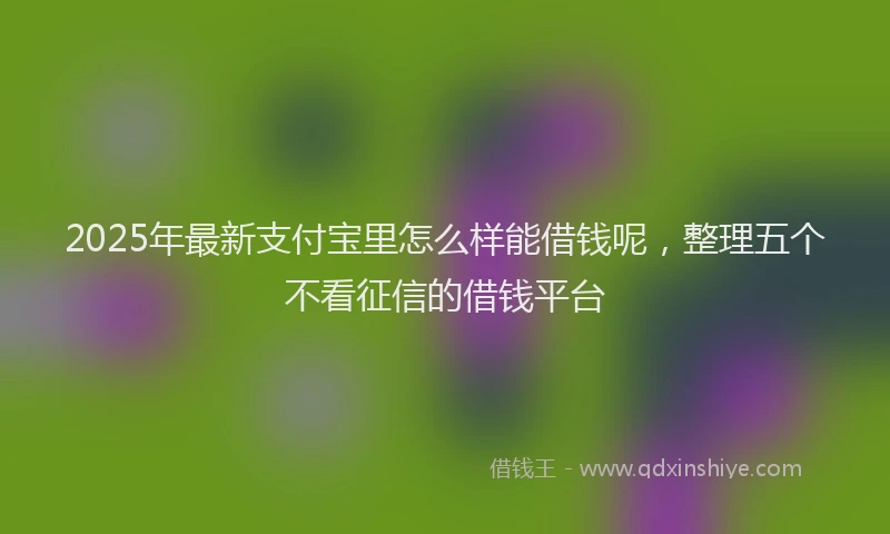 2025年最新支付宝里怎么样能借钱呢，整理五个不看征信的借钱平台