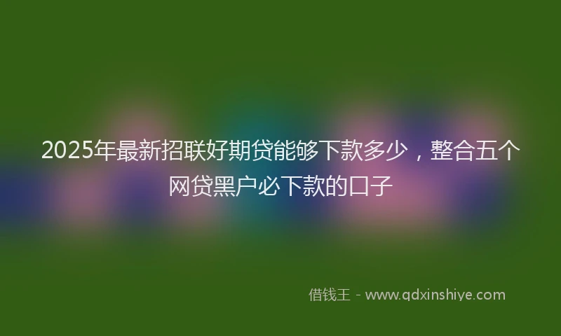 2025年最新招联好期贷能够下款多少，整合五个网贷黑户必下款的口子