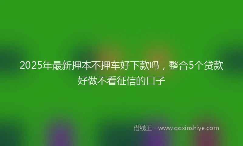 2025年最新押本不押车好下款吗，整合5个贷款好做不看征信的口子