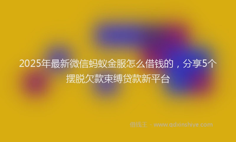 2025年最新微信蚂蚁金服怎么借钱的，分享5个摆脱欠款束缚贷款新平台