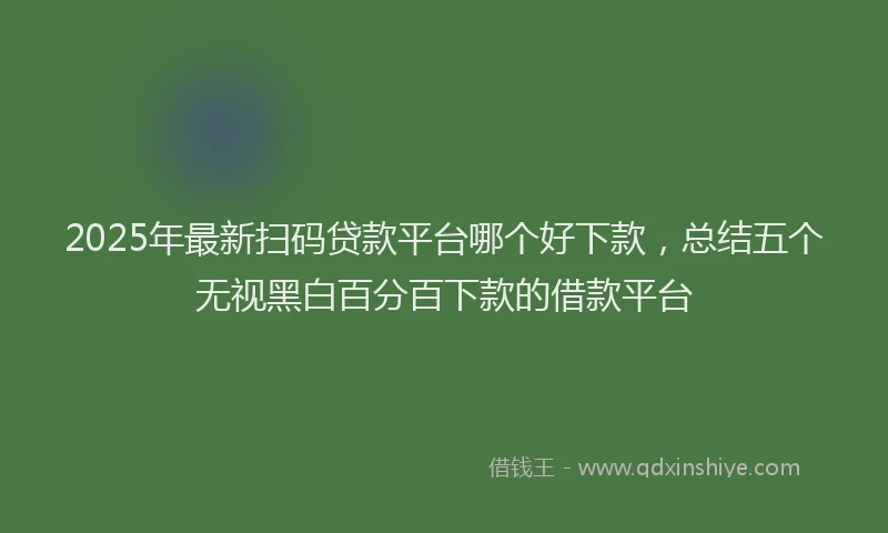 2025年最新扫码贷款平台哪个好下款，总结五个无视黑白百分百下款的借款平台