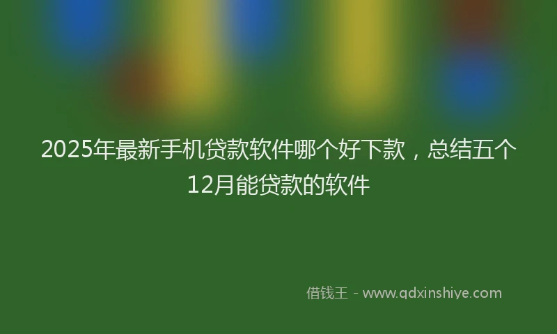 2025年最新手机贷款软件哪个好下款，总结五个12月能贷款的软件