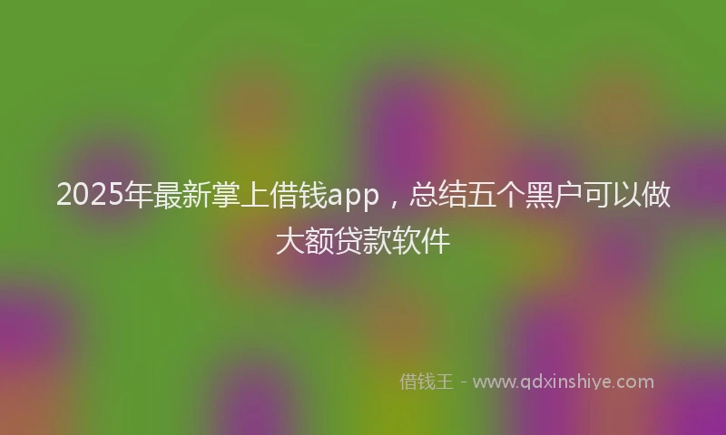 2025年最新掌上借钱app，总结五个黑户可以做大额贷款软件