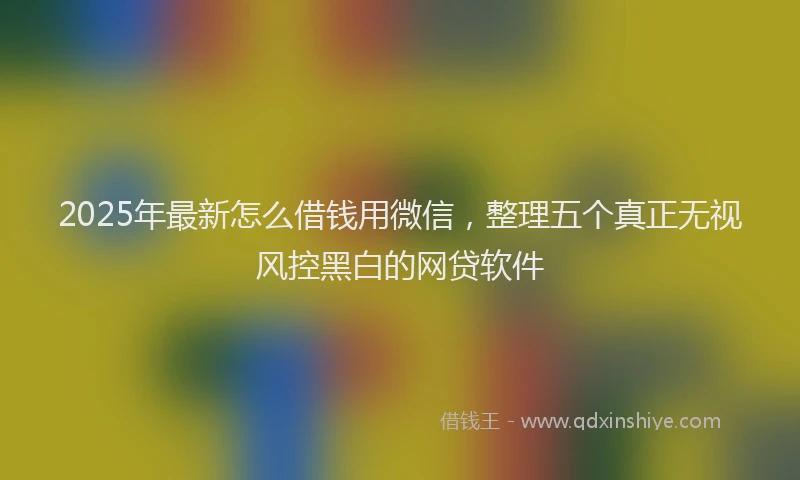 2025年最新怎么借钱用微信，整理五个真正无视风控黑白的网贷软件
