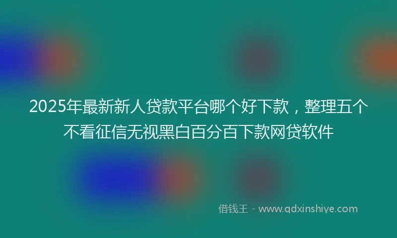 2025年最新新人贷款平台哪个好下款，整理五个不看征信无视黑白百分百下款网贷软件