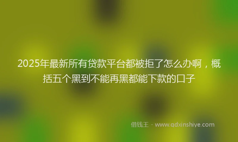 2025年最新所有贷款平台都被拒了怎么办啊，概括五个黑到不能再黑都能下款的口子