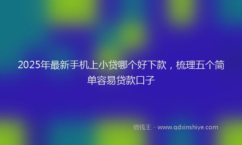 2025年最新手机上小贷哪个好下款，梳理五个简单容易贷款口子