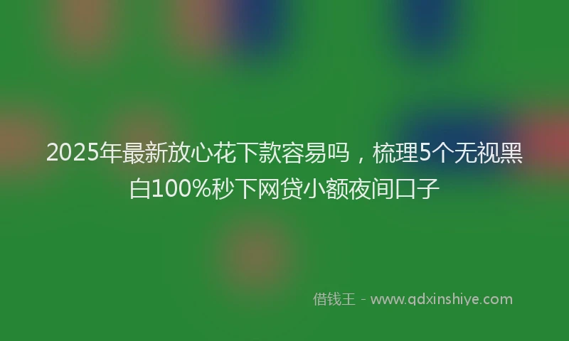 2025年最新放心花下款容易吗，梳理5个无视黑白100%秒下网贷小额夜间口子