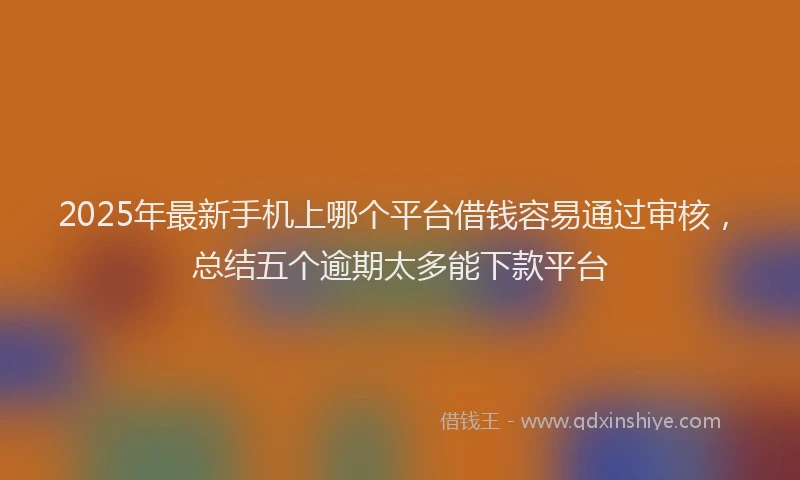 2025年最新手机上哪个平台借钱容易通过审核，总结五个逾期太多能下款平台