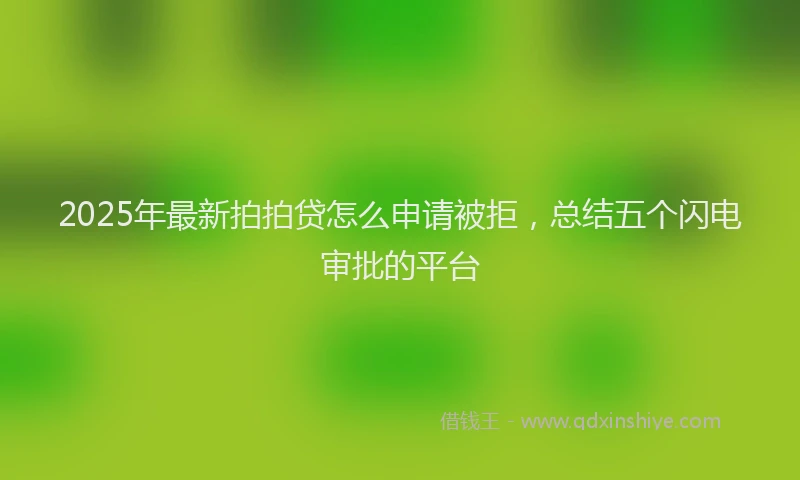 2025年最新拍拍贷怎么申请被拒，总结五个闪电审批的平台