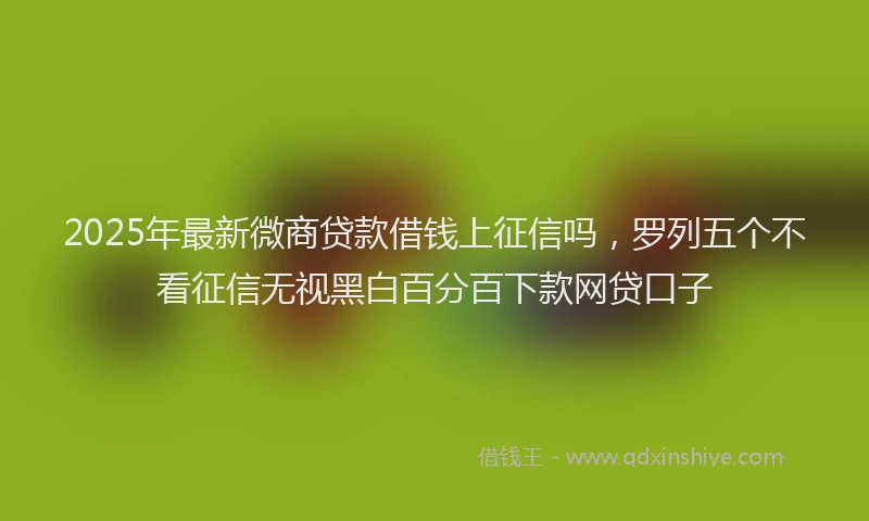 2025年最新微商贷款借钱上征信吗，罗列五个不看征信无视黑白百分百下款网贷口子
