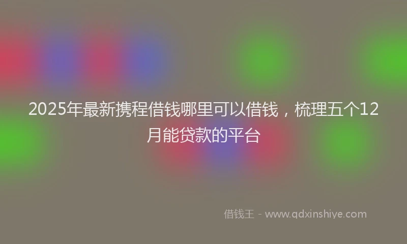 2025年最新携程借钱哪里可以借钱，梳理五个12月能贷款的平台