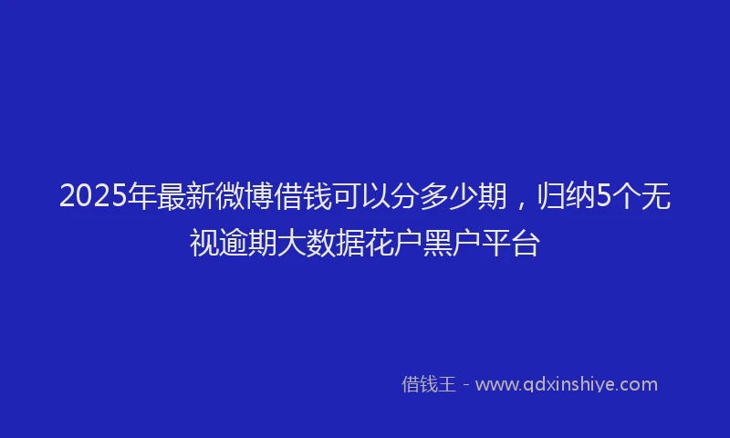 2025年最新微博借钱可以分多少期，归纳5个无视逾期大数据花户黑户平台