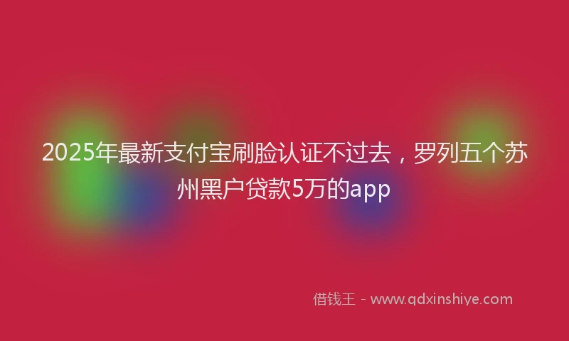2025年最新支付宝刷脸认证不过去，罗列五个苏州黑户贷款5万的app