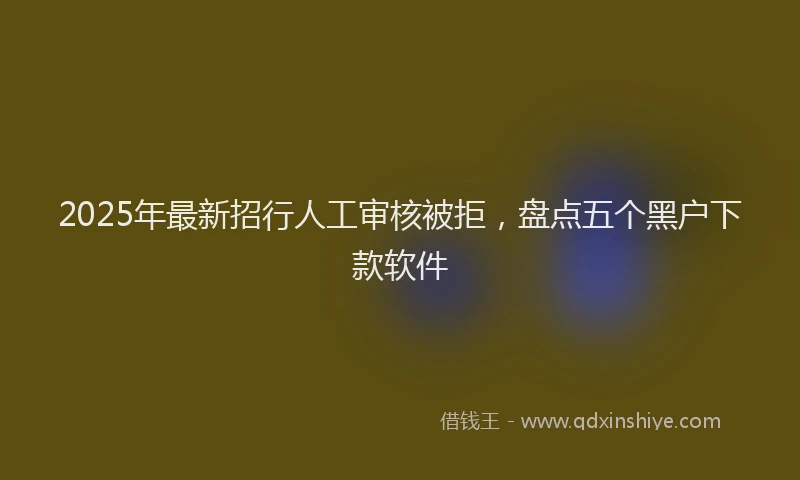 2025年最新招行人工审核被拒，盘点五个黑户下款软件