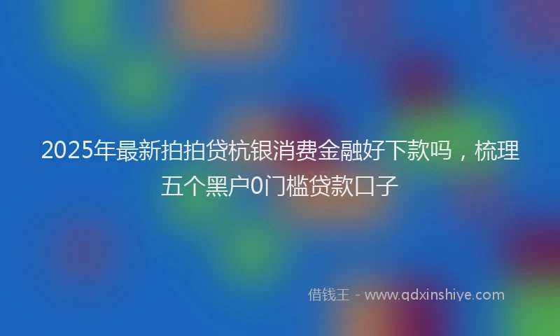 2025年最新拍拍贷杭银消费金融好下款吗，梳理五个黑户0门槛贷款口子
