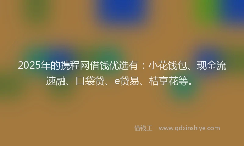 2025年的携程网借钱优选有：小花钱包、现金流速融、口袋贷、e贷易、桔享花等。
