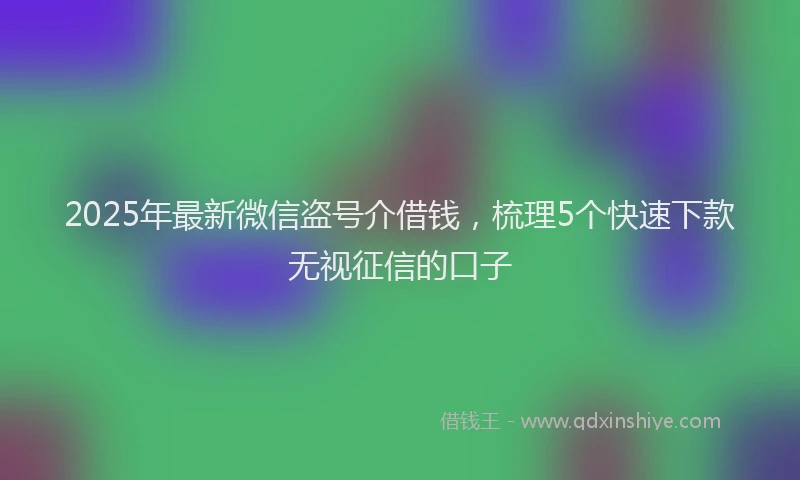 2025年最新微信盗号介借钱，梳理5个快速下款无视征信的口子
