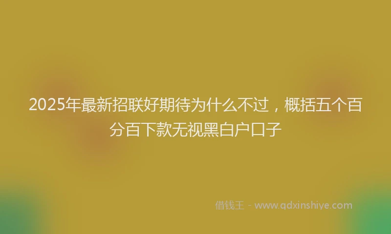 2025年最新招联好期待为什么不过，概括五个百分百下款无视黑白户口子