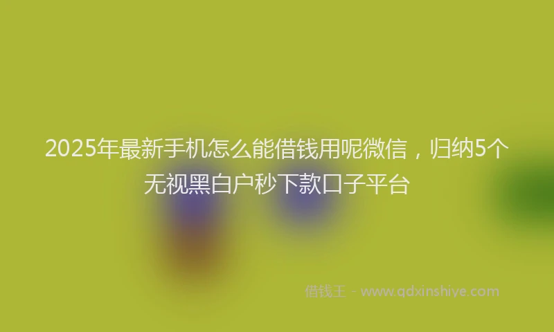 2025年最新手机怎么能借钱用呢微信，归纳5个无视黑白户秒下款口子平台