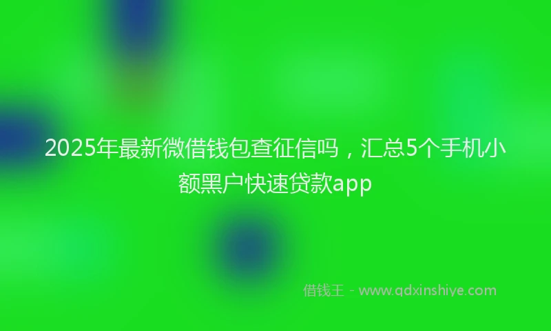 2025年最新微借钱包查征信吗，汇总5个手机小额黑户快速贷款app