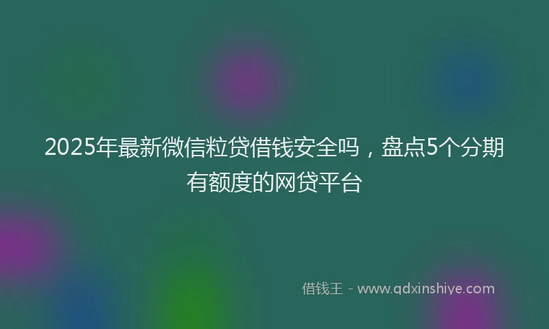 2025年最新微信粒贷借钱安全吗，盘点5个分期有额度的网贷平台
