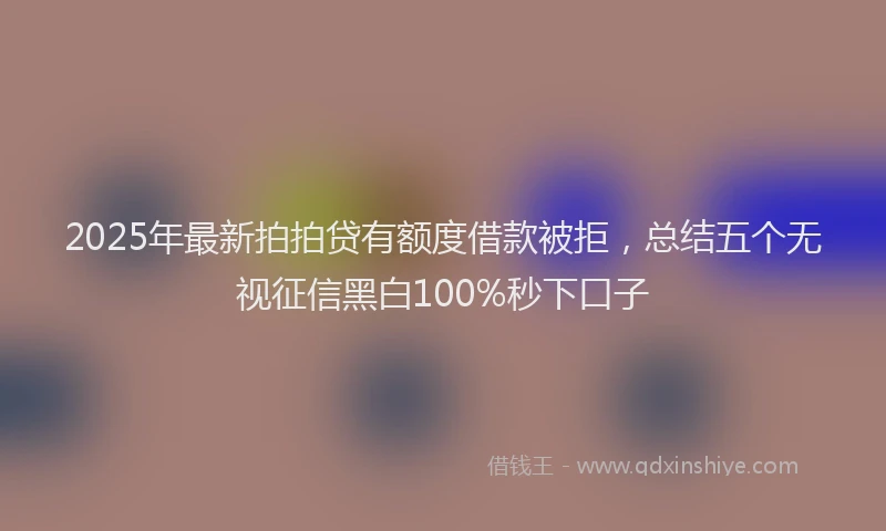 2025年最新拍拍贷有额度借款被拒，总结五个无视征信黑白100%秒下口子