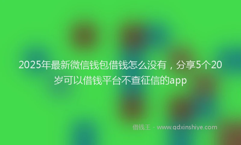 2025年最新微信钱包借钱怎么没有，分享5个20岁可以借钱平台不查征信的app