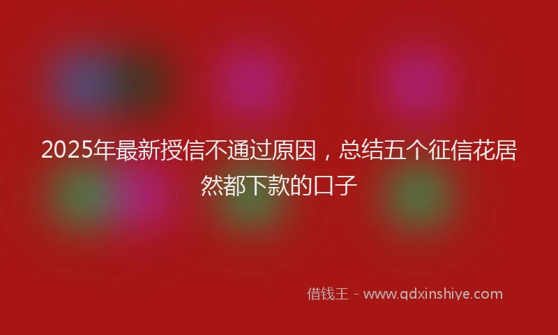 2025年最新授信不通过原因，总结五个征信花居然都下款的口子