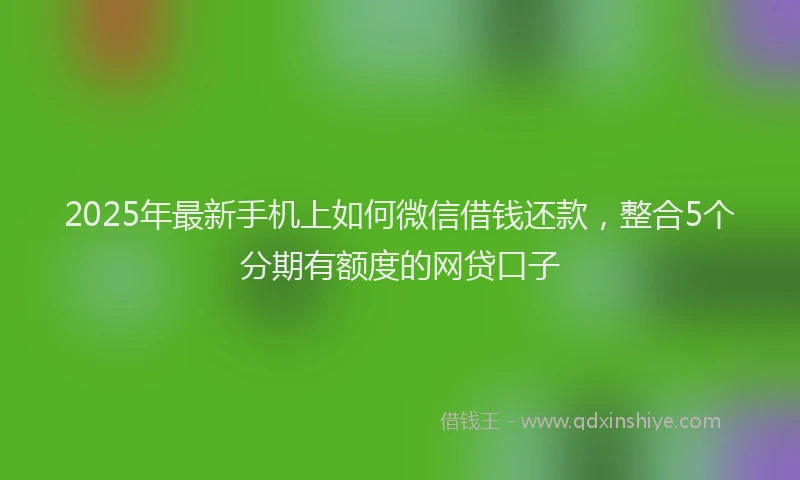 2025年最新手机上如何微信借钱还款，整合5个分期有额度的网贷口子