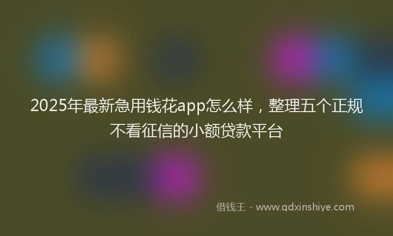 2025年最新急用钱花app怎么样，整理五个正规不看征信的小额贷款平台