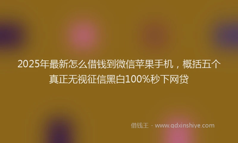 2025年最新怎么借钱到微信苹果手机，概括五个真正无视征信黑白100%秒下网贷