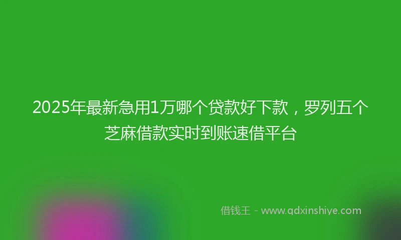 2025年最新急用1万哪个贷款好下款，罗列五个芝麻借款实时到账速借平台