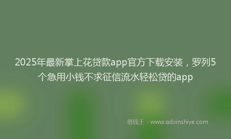 2025年最新掌上花贷款app官方下载安装，罗列5个急用小钱不求征信流水轻松贷的app