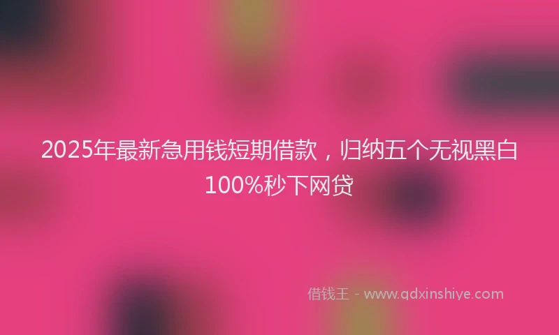 2025年最新急用钱短期借款，归纳五个无视黑白100%秒下网贷