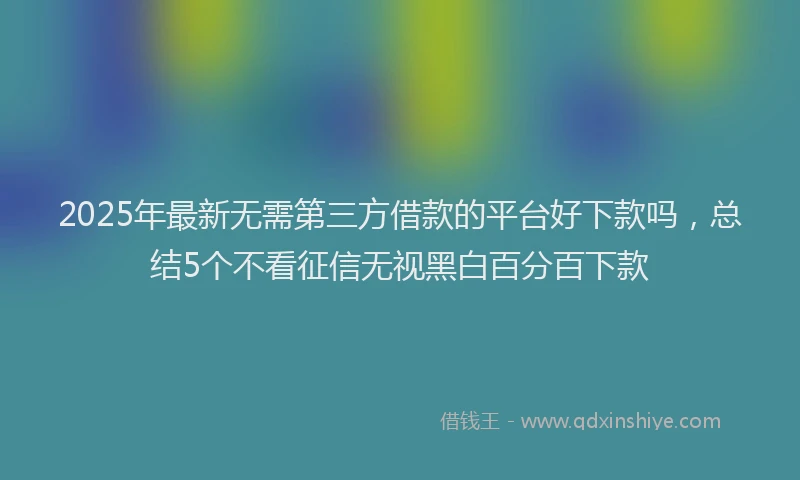 2025年最新无需第三方借款的平台好下款吗，总结5个不看征信无视黑白百分百下款