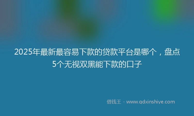2025年最新最容易下款的贷款平台是哪个，盘点5个无视双黑能下款的口子