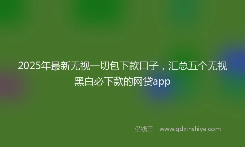 2025年最新无视一切包下款口子，汇总五个无视黑白必下款的网贷app