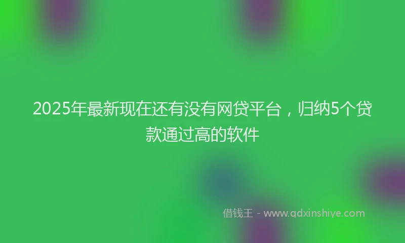 2025年最新现在还有没有网贷平台，归纳5个贷款通过高的软件