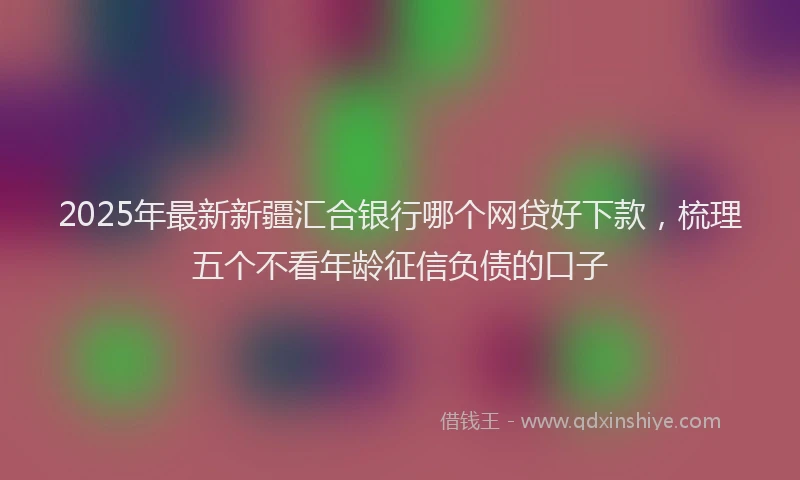 2025年最新新疆汇合银行哪个网贷好下款，梳理五个不看年龄征信负债的口子