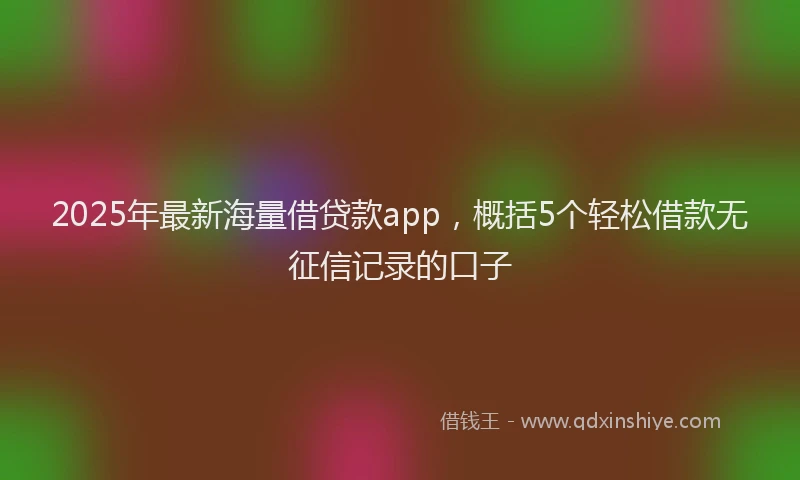 2025年最新海量借贷款app，概括5个轻松借款无征信记录的口子