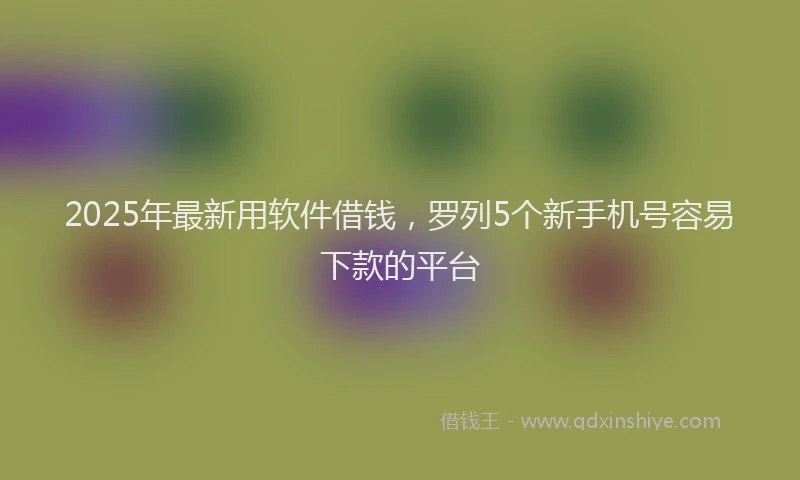 2025年最新用软件借钱，罗列5个新手机号容易下款的平台