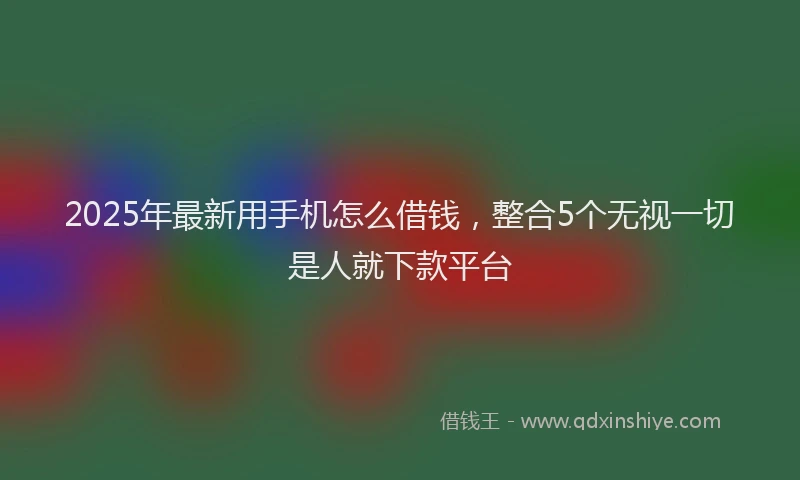 2025年最新用手机怎么借钱，整合5个无视一切是人就下款平台